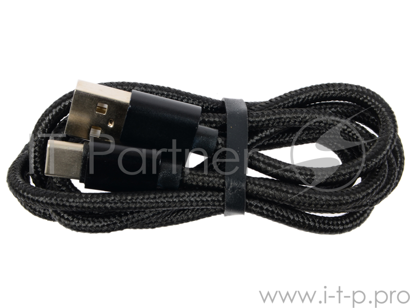 Кабель USB/USB Type C Jet.A JA-DC31 1м черный (в оплётке, поддержка QC 3.0, пропускная способность 2A)
