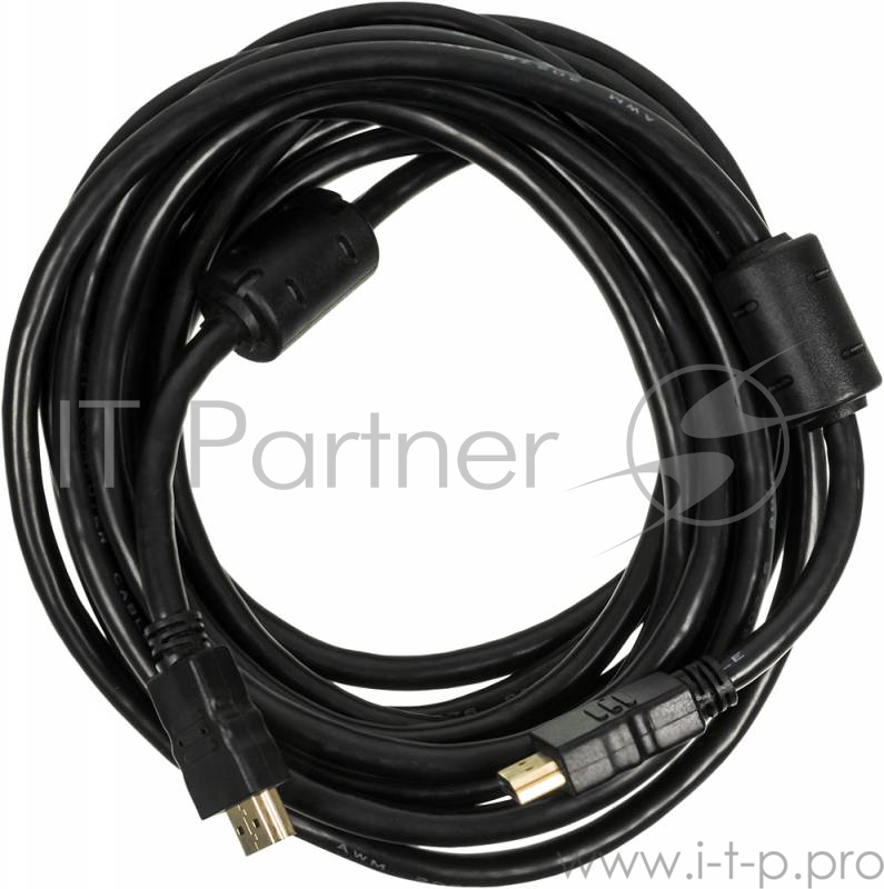 Кабель-соединительный аудио-видео Ningbo HDMI-5M-MG HDMI (m)/HDMI (m) 5м. феррит.кольца Позолоченные контакты черный (HDMI-5M-MG(VER1.4)BL)