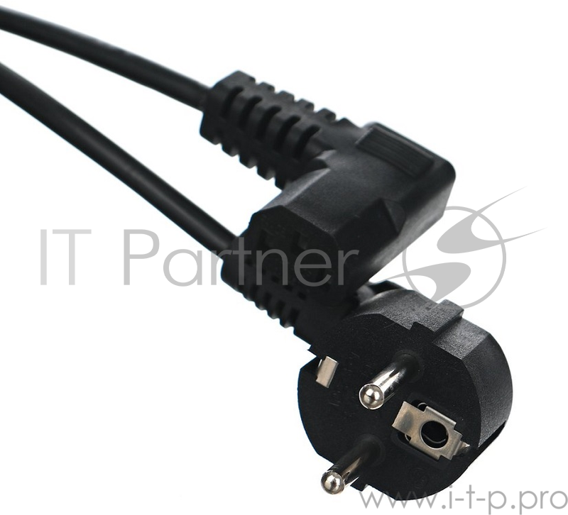 Кабель компьютер - розетка угловой 220V <1.8м> (Европейский стандарт) Telecom <TP021DA-1.8-BK>