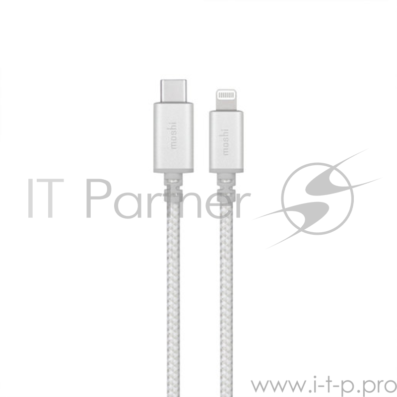Кабель Moshi Integra USB-C to Lightning. Длина 1,2 м. Цвет серебристый.
