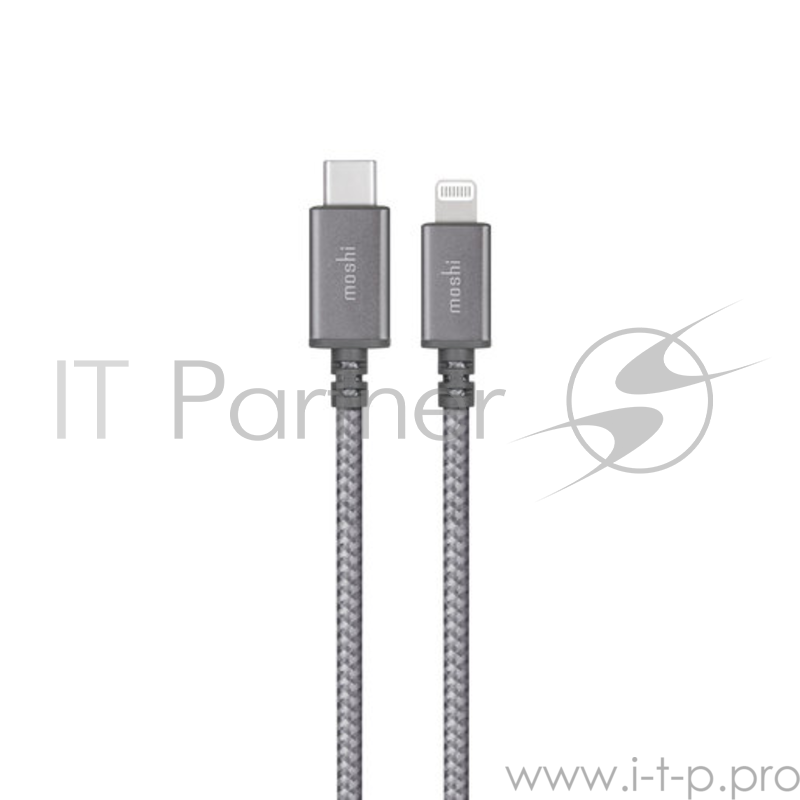 Кабель Moshi Integra USB-C to Lightning. Длина 1,2 м. Цвет серый.