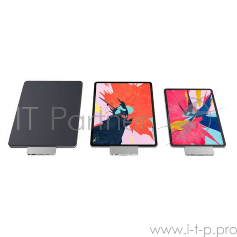 USB-хаб HyperDrive 6-in-1 USB-C Hub для iPad Pro. Порты: USB-C, HDMI, USB-A, SD, Micro SD, 3.5mm AUX. Цвет серебряный.
