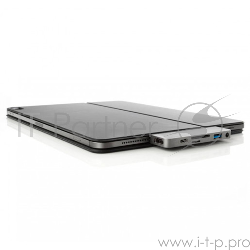 USB-хаб HyperDrive 6-in-1 USB-C Hub для iPad Pro. Порты: USB-C, HDMI, USB-A, SD, Micro SD, 3.5mm AUX. Цвет серебряный.