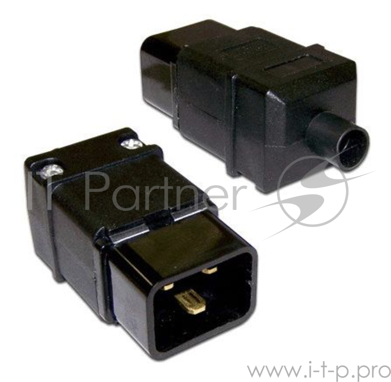 Вилка Lanmaster IEC 60320 C20 16A 250V разборная черная