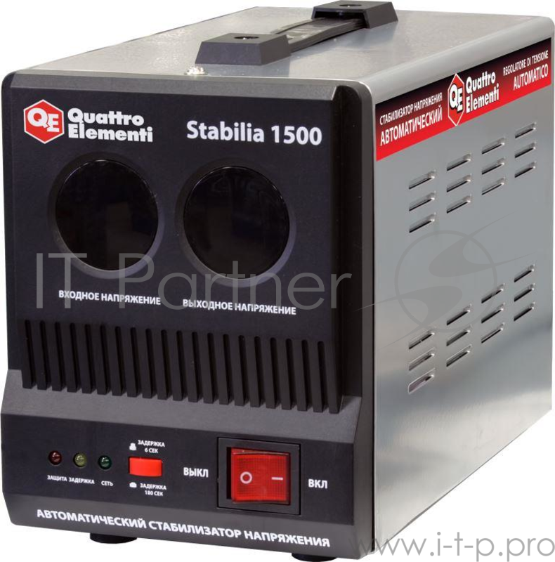 Стабилизатор QE Stabilia 1500 однофазный, цифровой 220В 1500ВА вх.:140-270В