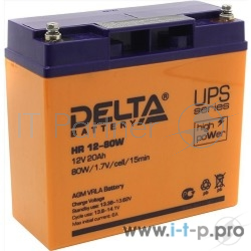 Аккумулятор Delta HR 12-80W (80 Ач, 12В) свинцово- кислотный аккумулятор
