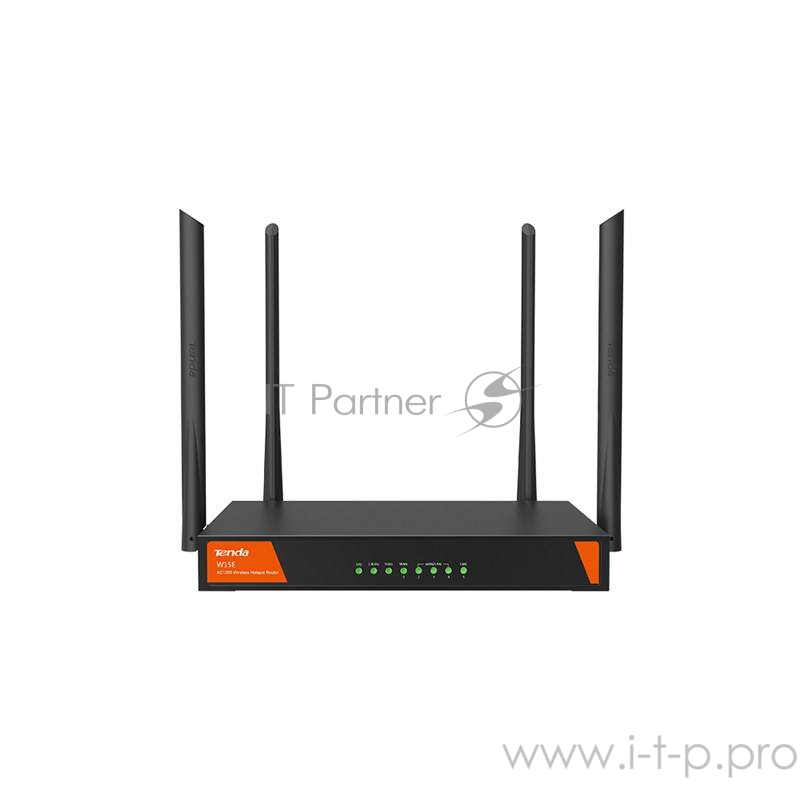 Сетевое оборудование TENDA W15E Маршрутизатор двухдиапазонный АС1200, порта 1-4 WAN, 1-4 LAN, металлический корпус
