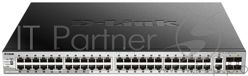 Коммутатор D-Link DGS-3130-54PS/A1A 48G 2SFP 4SFP+ 48PoE 370W управляемый