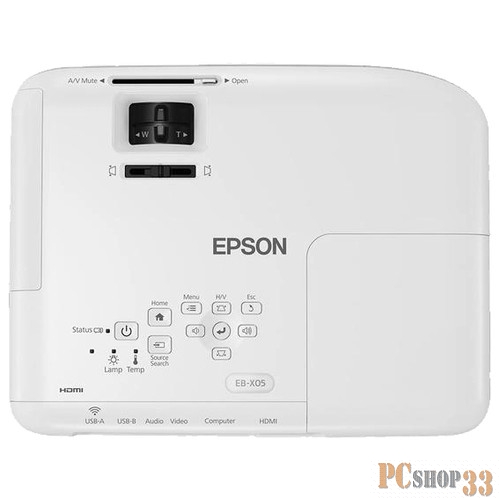 Проектор Epson EB-X05 V11H839040 {LCD, XGA 1024x768, 3300Lm, 15000:1, HDMI, USB, 1x2W speaker, lamp 10000hrs}
