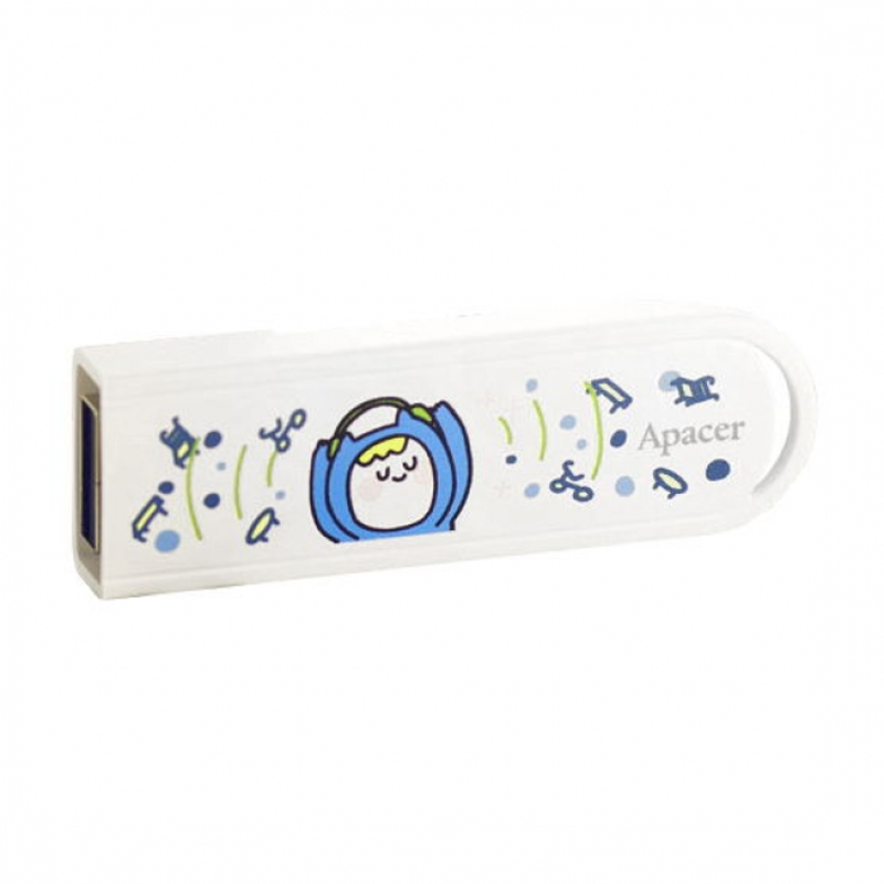 Память USB Flash Drive 16GB Apacer AH23A USB Flash AP16GAH23AWE-1 USB 2.0, White, RTL (917133)