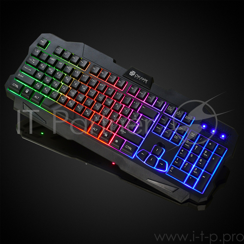 Клавиатура Oklick 757G черный USB for gamer LED