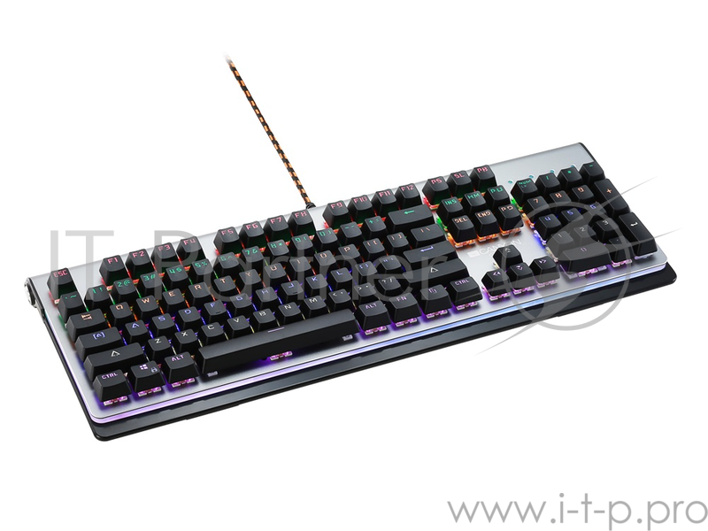 CANYON CND-SKB8-RU {Wired multimedia gaming keyboard with lighting effect, 20pcs rainbow LED & 19pcs RGB light, Numbers 104keys, RU+EN double injectio