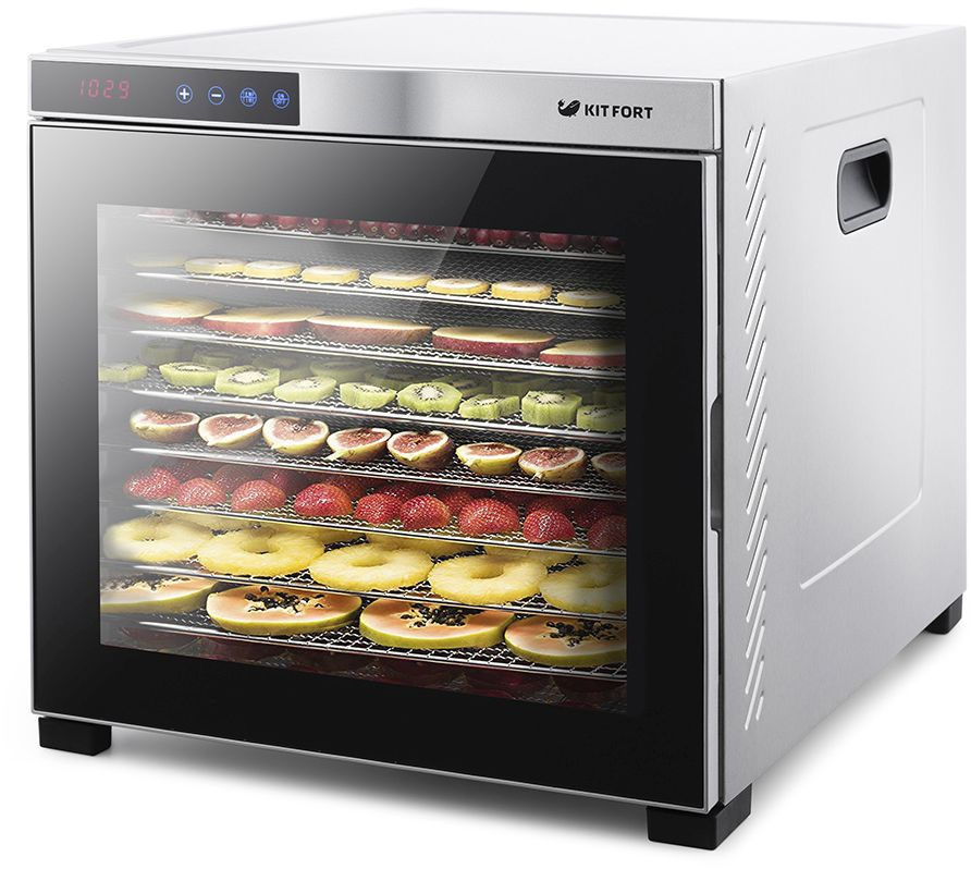 Сушка для фруктов и овощей Kitfort КТ-1910 10под. 1000Вт нержавеющая сталь