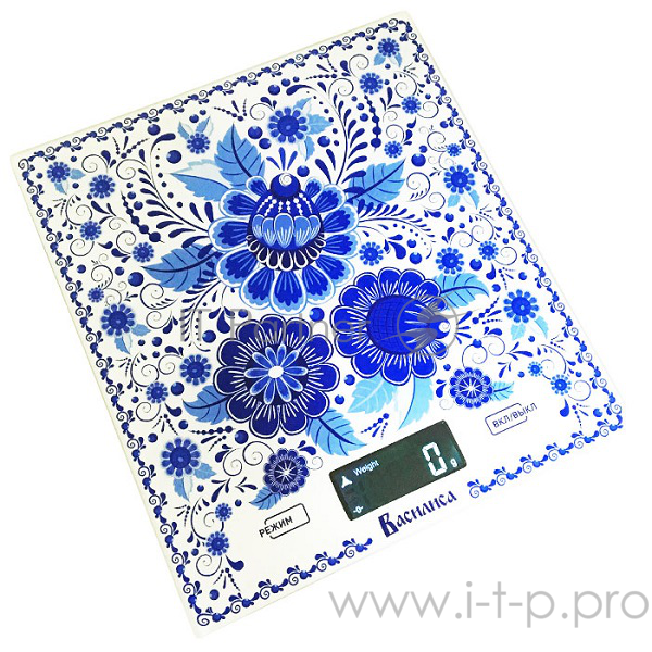 Весы кухонные электронные ВАСИЛИСА ВА-005 Гжель