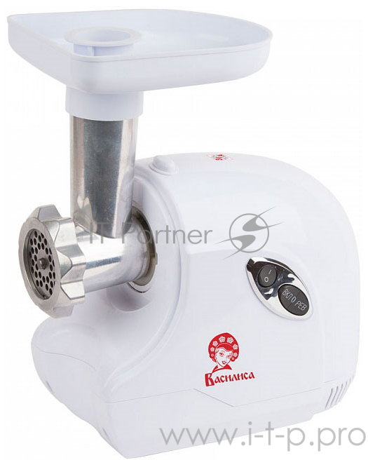 Электрическая мясорубка ВАСИЛИСА М5-250. Мощность 1500 Вт. Реверс, автомат. отключ. при забивании горловины, металич. привод шнека, система защиты двигат. от перегрева.)