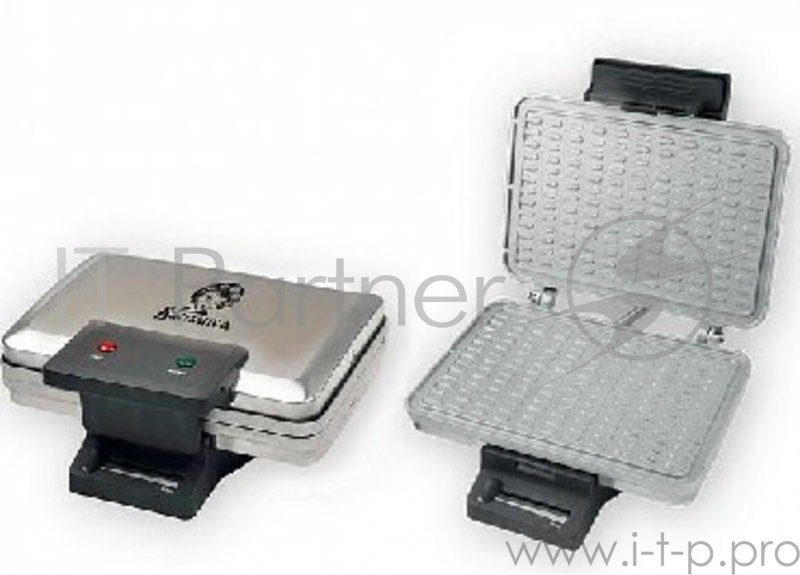 Вафельница ВАСИЛИСА В2-1000 (Мощность 1000 Вт. Размер жарочной поверхности 220х20 см. Корпус из нерж. стали. Регулятор температуры. Индикатор сети. Индикатор готовности к работе. Цвет серебристый.)