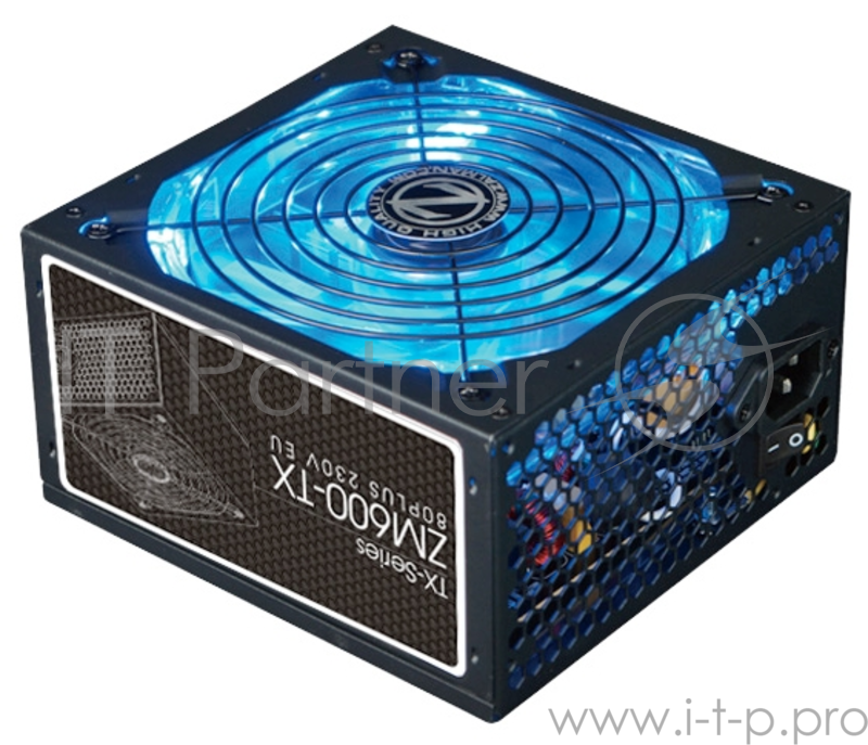 Блок питания Zalman TX ZM600-TX {600W 80+, ATX 2.3, APFC, 140mm fan, 24+4+4, 6xSATA, 2xPCI-E(6+2)) }