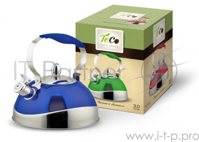 Чайник TECO 3,0 л. со свистком, TC-107, из нержавеющей стали, капсулированное дно