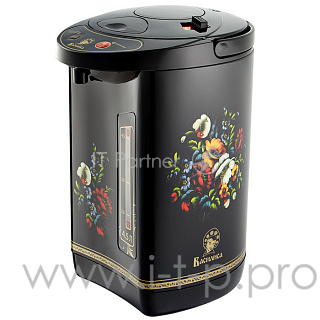 Чайник-термос ВАСИЛИСА ТП5-900(Мощность в режиме кипячения 900Вт. Объем 4,5л. Внутр. ёмкость из нерж. стали. 3 способа розлива воды. Режим поддержания температуры воды. Защита от перегрева. Функции повторного кипячения и дехлорирования воды.)