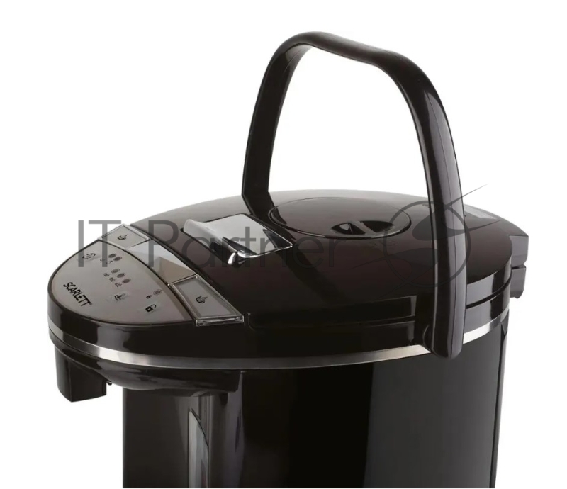 Термочайник Scarlett, SC-ET10D15 черный 750Вт, 4л, корпус и колба нерж, блокировка вкл без воды, двойные стенки, съемная крышка, ступенчатый терморегулятор 3 режима 70-100С, поддержание тепла, индикатор уровня воды, блокировка розлива воды