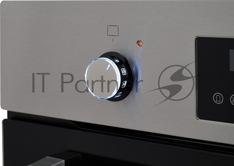 Встраиваемые электрические духовки 60 см Weissgauff 59.5х51x57 см, 58л, 9 режимов, утапливаемые переключатели, дисплей, электронное управление с сенсорными кнопками, гриль, конвекция, черное стекло/нержавеющая сталь