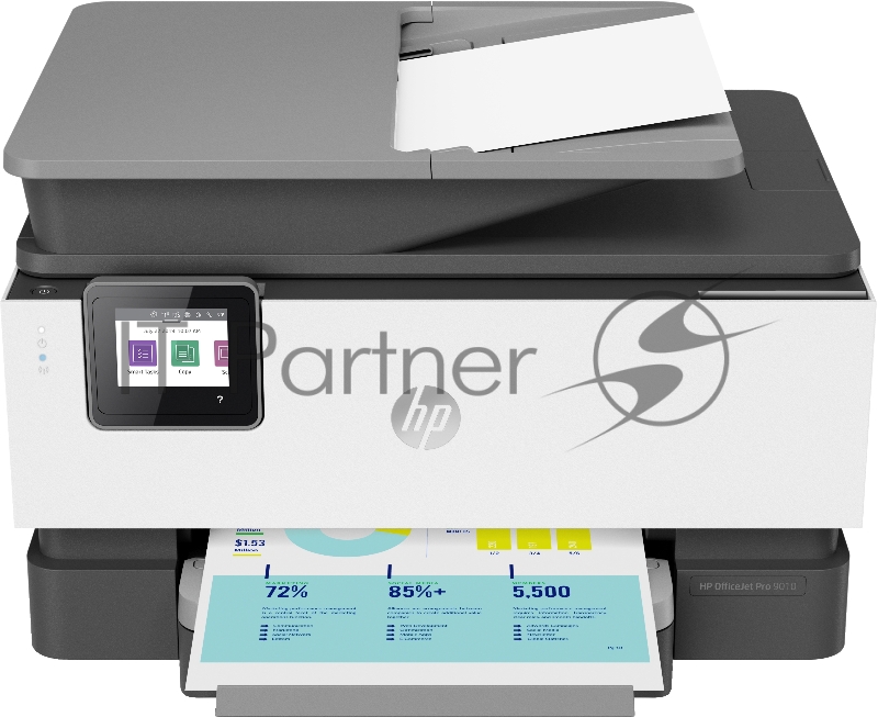 МФУ струйный HP Officejet Pro 9010 AiO (3UK83B) A4 Duplex WiFi USB RJ-45 белый/серый
