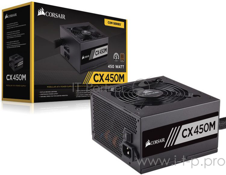 Блок питания Corsair CX 450M RTL CP-9020101-EU {450W,80+ Bronze, ATX v2.3, Active PFC, CM,120mm Fan)
