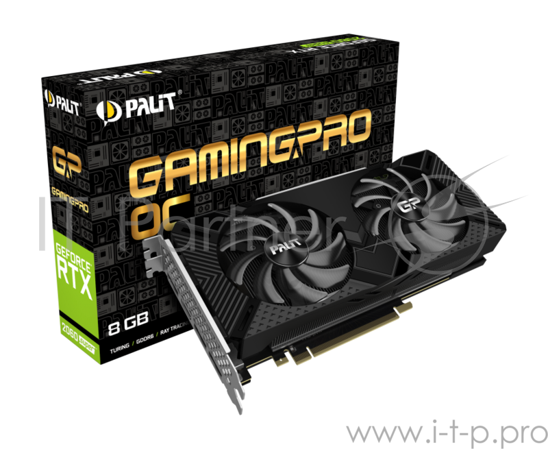 Видеокарта Palit PCI-E PA-RTX2060SUPER GP OC 8G nVidia GeForce RTX 2060SUPER 8192Mb 256bit GDDR6 1470/14000/HDMIx1/DPx3/HDCP Ret