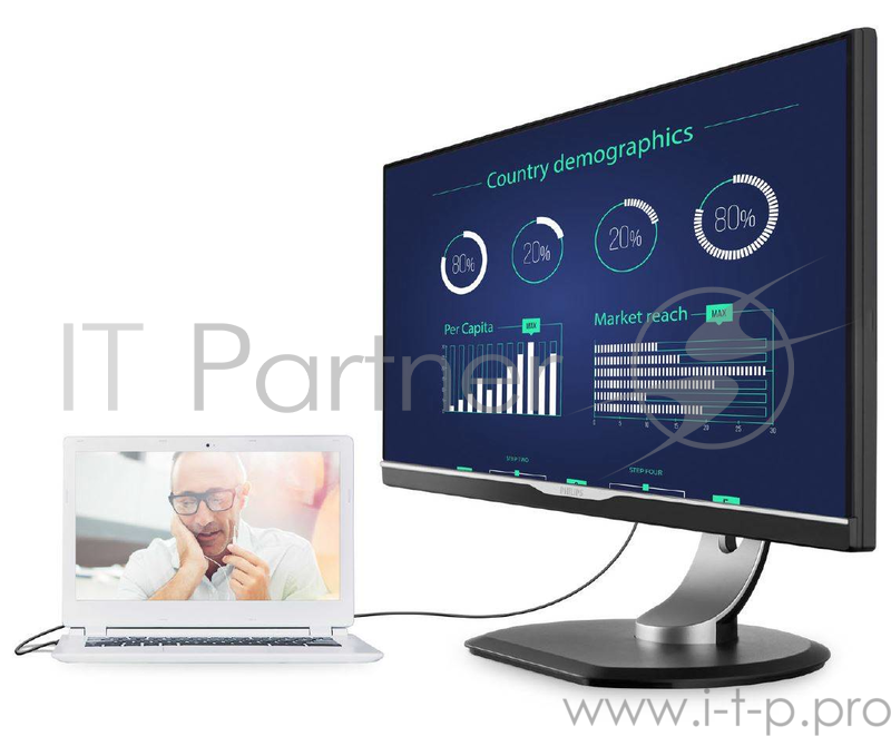 Монитор Philips 25 258B6QUEB/00 Silver-Black с поворотом экрана (USB-Монитор, IPS, LED, 2560x1440,