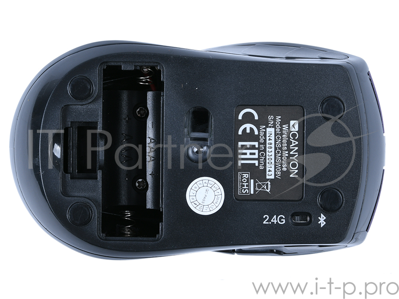 CANYON CNS-CMSW08V {2 in 1 Wireless optial mouse with 6 buttons, DPI 800/1200/1600, 2 mode(BT/ 2.4GHz), Violet}