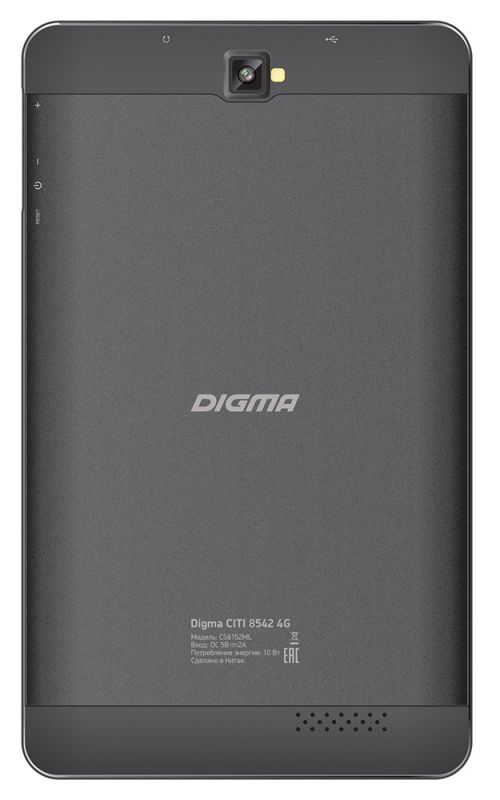 Планшет Digma CITI 8542 4G MT8735w (1.3) 4C/RAM3Gb/ROM32Gb 8 IPS 1920x1200/3G/4G/Android 7.0/графит/черный