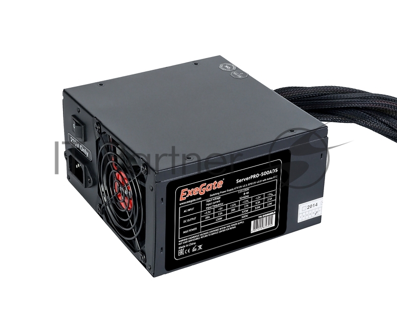 Блок питания Exegate EX235029RUS Блок питания 500W Exegate RM-500ADS APFC,2х8 cm fan, 20+4pin/(4+4)pin , 2xPCI-E , 9xSATA ((Server) PRO)