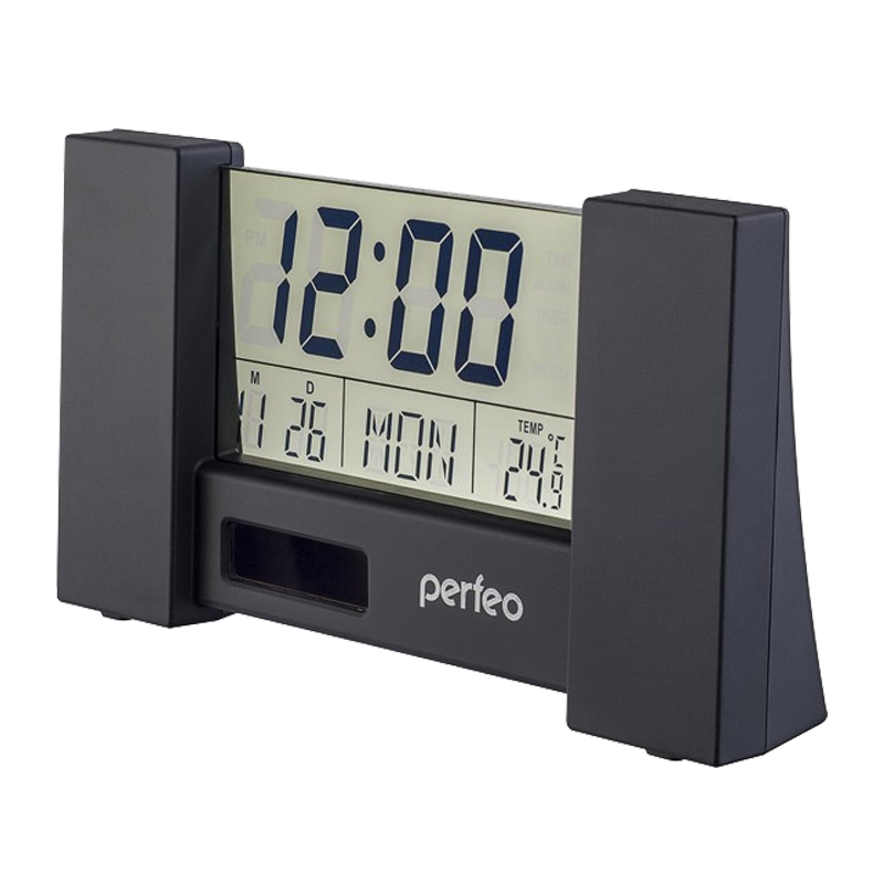 Perfeo Часы-будильник City, чёрный, (PF-S2056) время, температура, дата шт