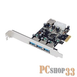 Контроллер ST-Lab U750 RTL {Controller ST-Lab, PCI-E x1, U- 750, 3 ext (USB3.0) + 1 int (USB3.0), LP