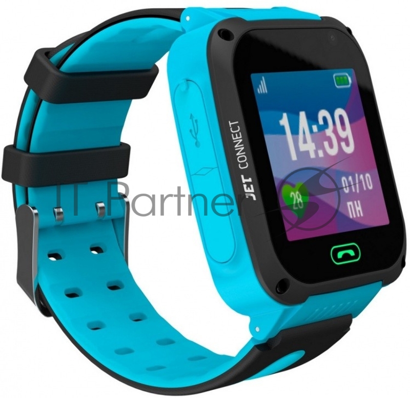 Смарт-часы Jet Kid Connect 45мм 1.44 TFT черный/голубой (CONNECT BLUE)