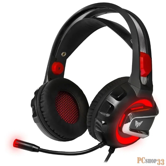 CROWN CMGH-3000 Black&red (Подключение jack 3.5мм 4pin + адаптер 2*jack spk+mic + USB для подсветки,Частотныи? диапазон: 20Гц-20,000 Гц ,Кабель 3.2м