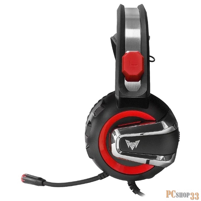 CROWN CMGH-3000 Black&red (Подключение jack 3.5мм 4pin + адаптер 2*jack spk+mic + USB для подсветки,Частотныи? диапазон: 20Гц-20,000 Гц ,Кабель 3.2м