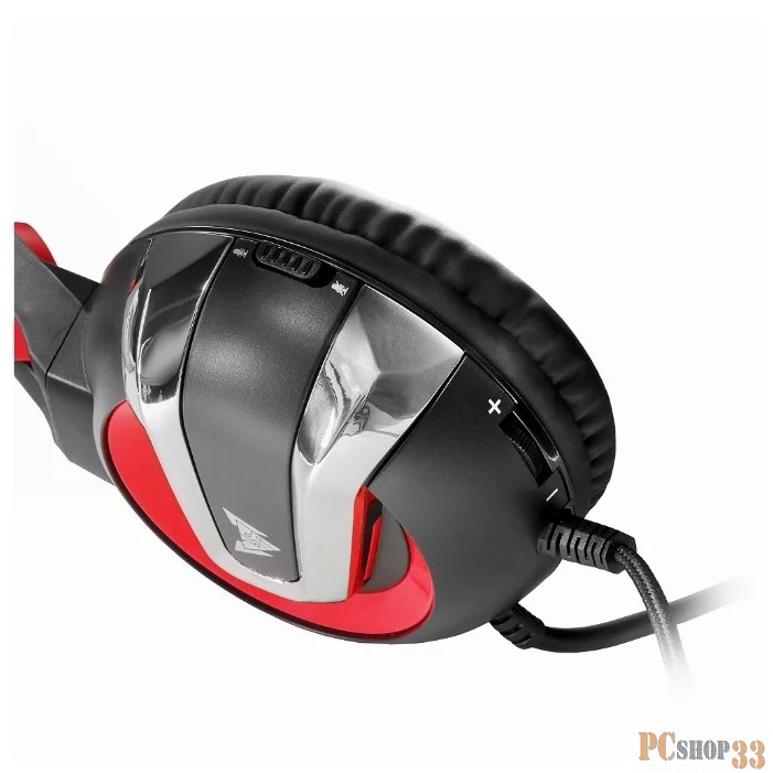 CROWN CMGH-3000 Black&red (Подключение jack 3.5мм 4pin + адаптер 2*jack spk+mic + USB для подсветки,Частотныи? диапазон: 20Гц-20,000 Гц ,Кабель 3.2м