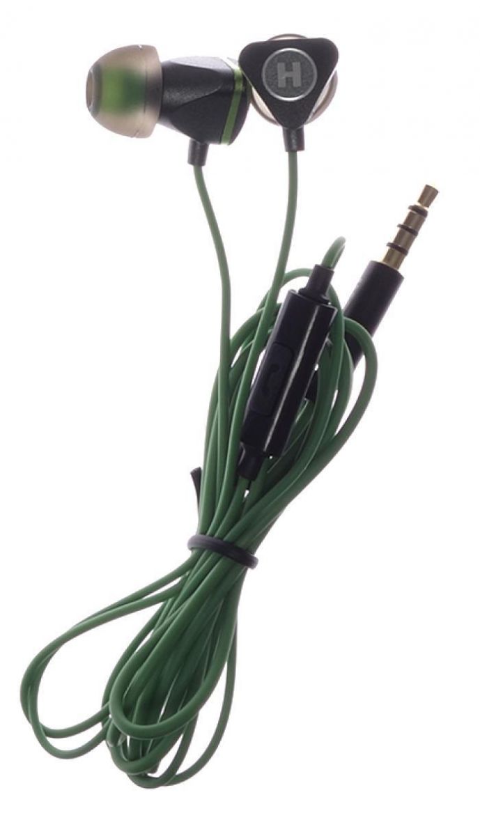 Гарнитура HARPER HV-501 green (металлический корпус) Проводные / Внутриканальные с микрофоном / Зеле