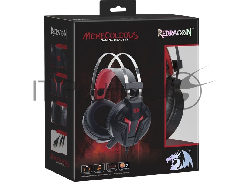 Гарнитура Redragon Memecoleous черный+красный, кабель 1.8 м