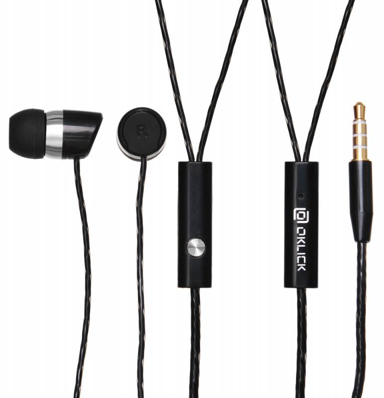 Гарнитура вкладыши Oklick HS-S-230 1.2м синий проводные