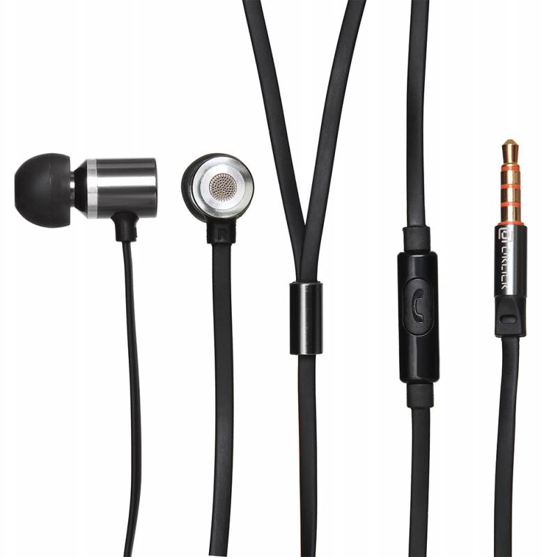 Гарнитура вкладыши Oklick HS-S-410 1.2м черный проводные