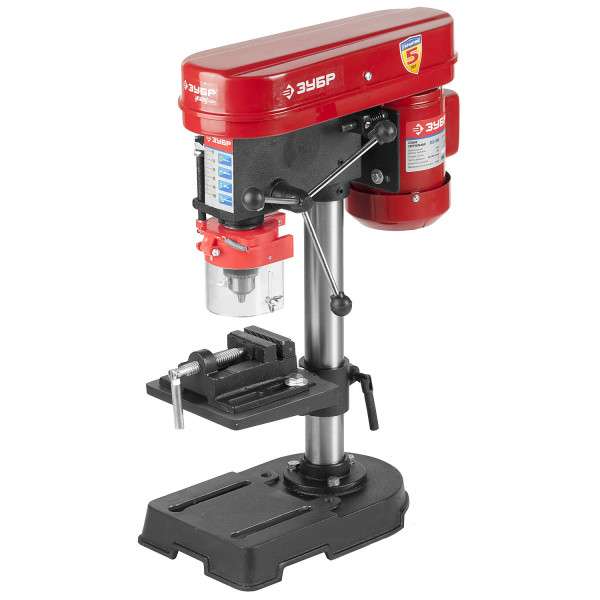 Электроинструмент ЗУБР Станок сверлильный ЗСС-350{безопасный выключатель, 5 скоростей, патрон 13мм, 350Вт }