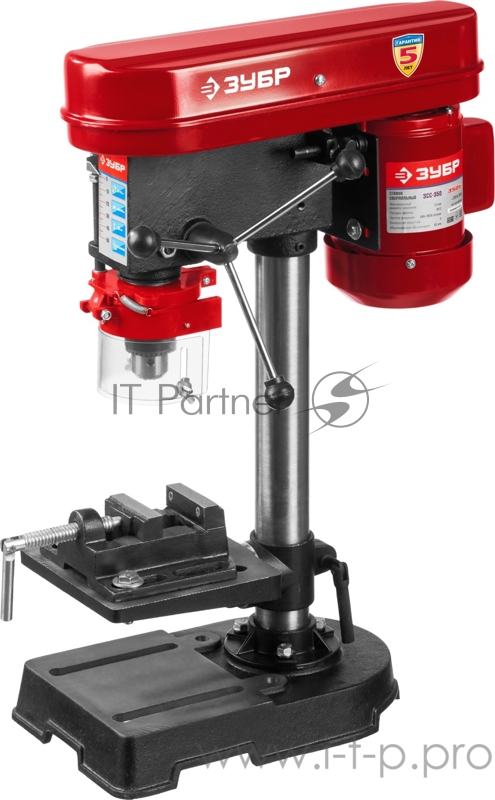 Электроинструмент ЗУБР Станок сверлильный ЗСС-350{безопасный выключатель, 5 скоростей, патрон 13мм, 350Вт }