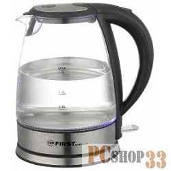 Чайник Чайник FIRST FA-5406-9 Black, стеклянный Мощность 2200 Вт.Максимальный объем 1.7 л Black