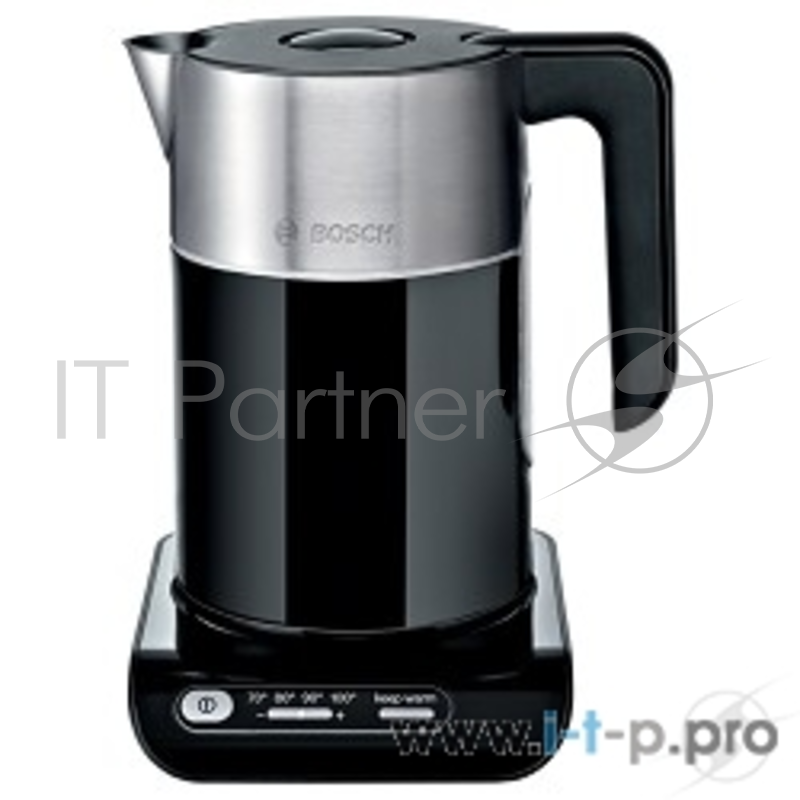 Чайник Чайник Bosch TWK8613(P), 2400Вт, черно-серебристый, терморегулятор