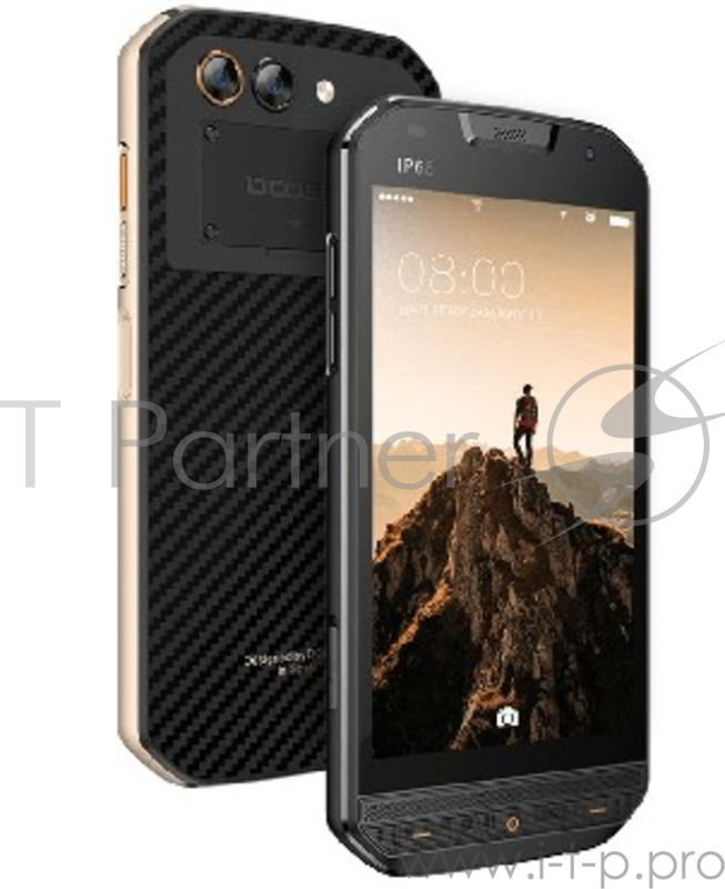 Смартфон Doogee Doogee S30 Gold, 5 1280x720, 1.3GHz, 4 Core, 2GB RAM, 16GB, up to 128GB flash, 8Mpix+3Mpix/5Mpix, 2 Sim, 2G, 3G, LTE, BT, Wi-Fi, GPS, Micro-USB, 5580mAh, Android 7.0, 156.6х77.5х14, IP65/68