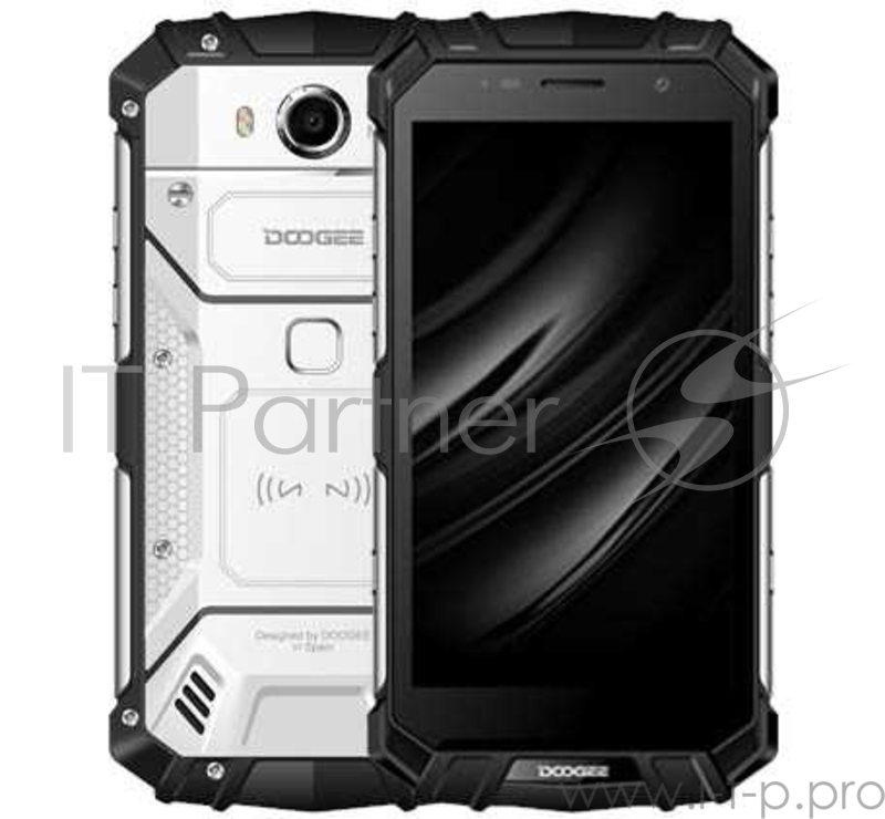 Смартфон Doogee Doogee S60 Moonlight Silver, 5.2 1920x1080, 2.6GHz, 8 Core, 6GB RAM, 64GB, up to 128GB flash, 21Mpix/8Mpix, 2 Sim, 2G, 3G, LTE, BT, Wi-Fi, NFC, GPS, Micro-USB, 5580mAh, Android 7.0, 164x81x15.5, IP68, технология беcпроводной зарядки