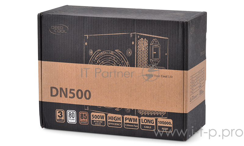 Блок питания Deepcool Nova DN500 80+ (ATX 500W, PWM 120mm fan, 80 PLUS, Active PFC, 5*SATA) RET