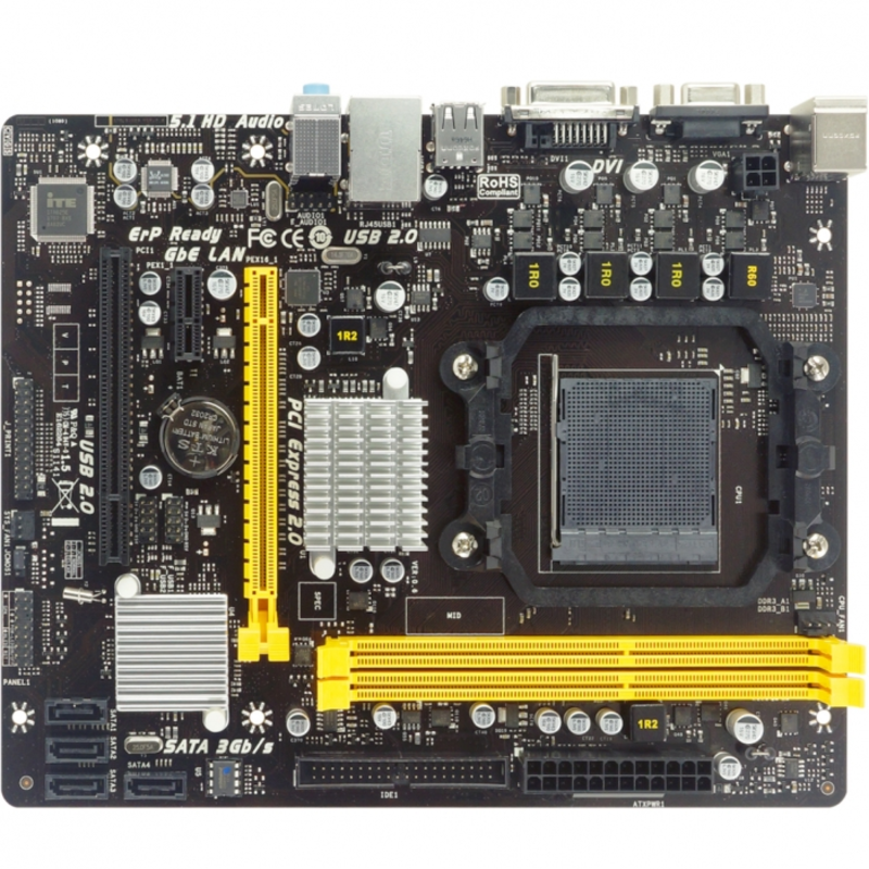 Материнская плата A960D+V3, Socket AM3+, AMD 760G+SB710, 2xDDR3-1333, D-SUB+DVI-D, 1xPCI-Ex16, 1xPCI-Ex1, 1xPCI, 4xSATA2(RAID 0/1/10), 1xIDE, 6 Ch Audio, GLan, (4+4)xUSB2.0, 2xPS/2, mATX, RTL, {20}